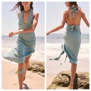 NWOT Free People Take A Dip Midi Reef Water Dress